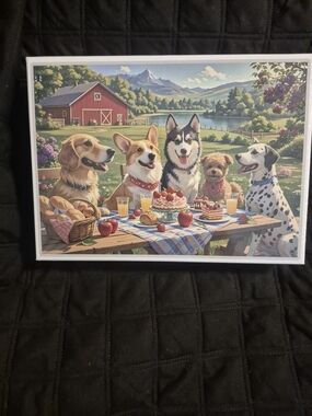 Doggie Picnic 1000 Piece Jigsaw Puzzle - Multicolor